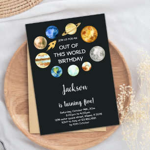 Out of this world birthday invitations