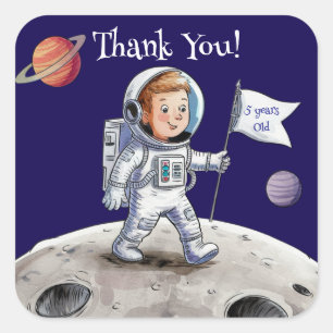 Out-Of-This-World Birthday Party - Astronaut Theme Square Sticker