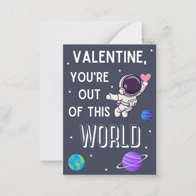 Out of This World Classroom Valentine's Day Card (Front)