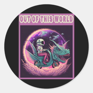 Out of This World Funny Trending Quote Classic Round Sticker
