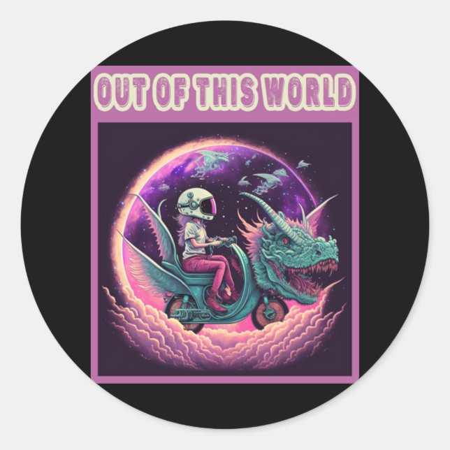Out of This World Funny Trending Quote Classic Round Sticker (Front)