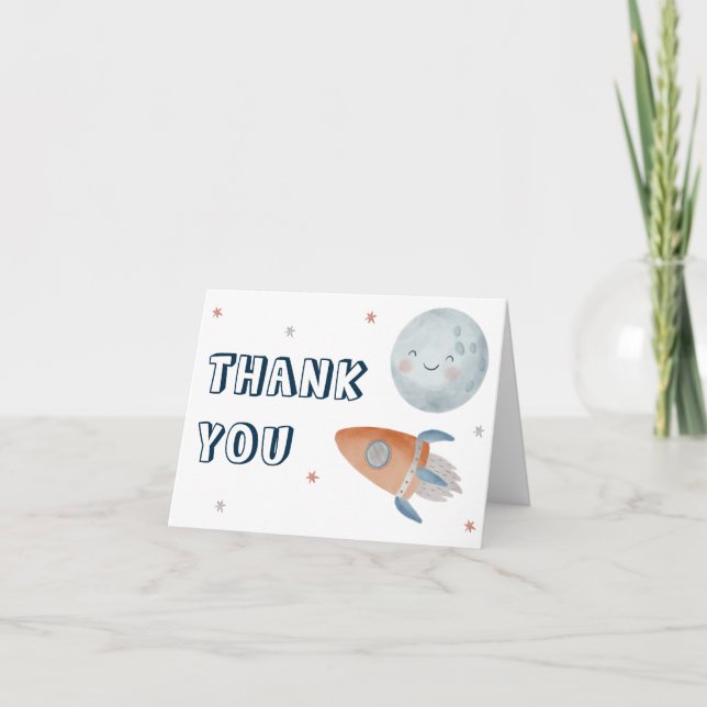 Out of This World Outer Space Thank You Card (Front)