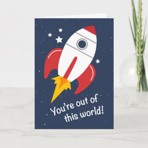 Out of This World Rocket Birthday Card