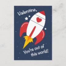 Out of This World Rocket Valentine Invite or Card
