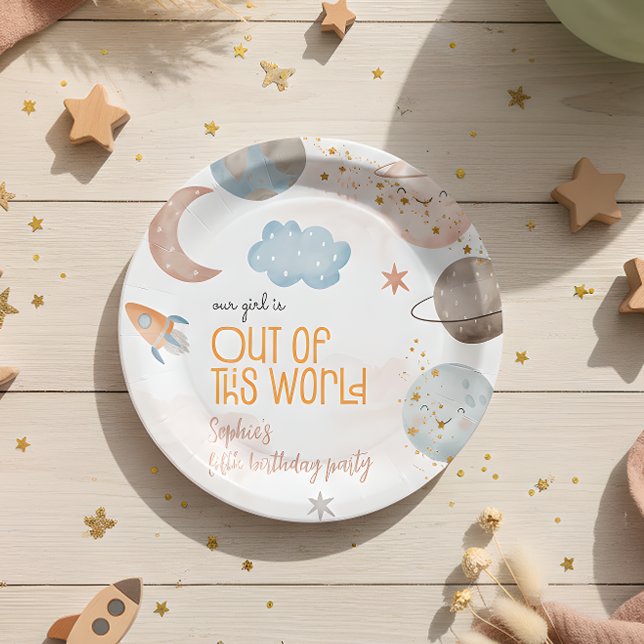 Out of this world space adventure kids birthday paper plate (Creator Uploaded)
