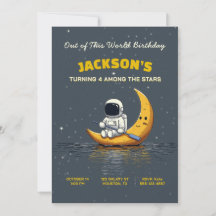 Out of This World Space Birthday Invitation