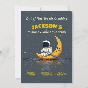 Out of This World Space Birthday Invitation