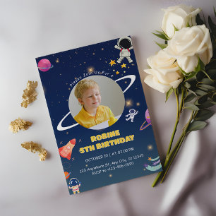 Out of This World Space Birthday Invitation