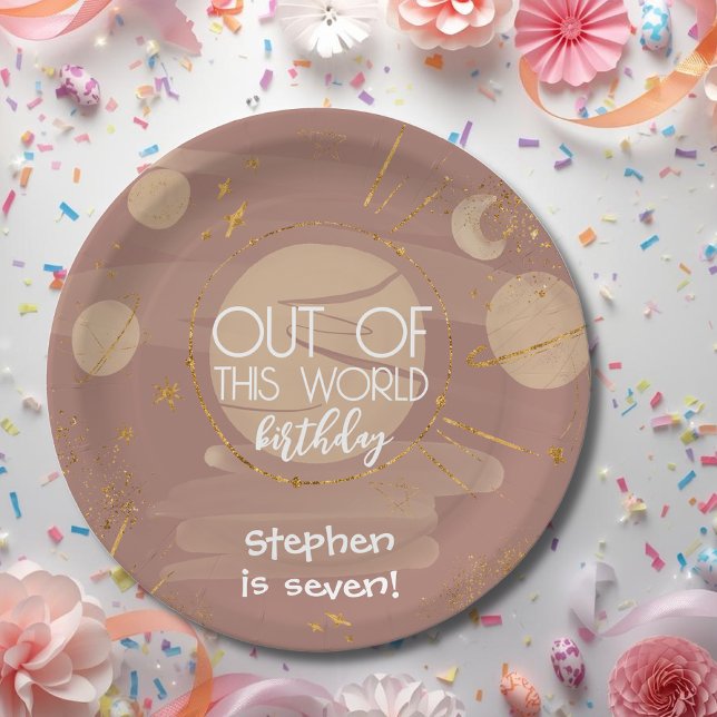Out of this world space birthday paper plate (Creator Uploaded)
