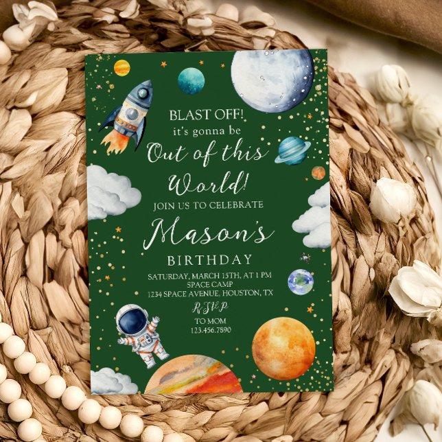 Out of This World Space Birthday Party Invitation (Creator Uploaded)