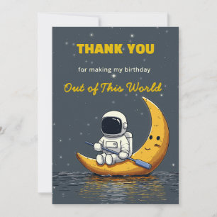 Out of This World Space Birthday Thank You Card