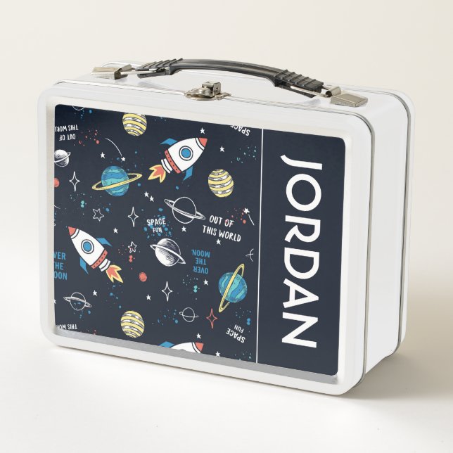 Out of This World Space Pattern Metal Lunch Box (Front)