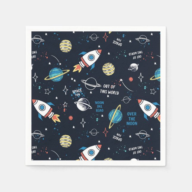 Out of This World Space Pattern Napkin (Front)