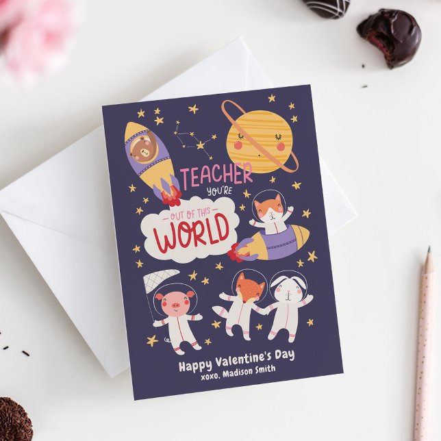 Out of this World Teacher Valentine's Day Card (Teacher Valentine's Day Card)