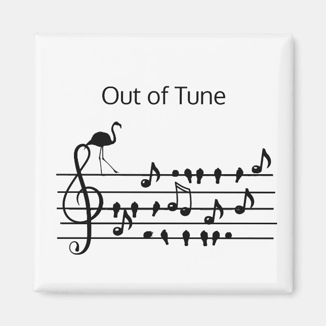 Out of Tune Flamingo joining songbirds Magnet (Front)