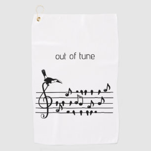 Out of Tune, toucan joining songbirds customisable Golf Towel