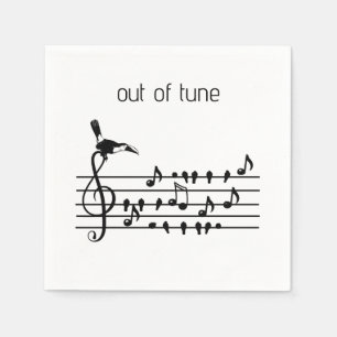 Out of Tune, toucan joining songbirds   Napkin