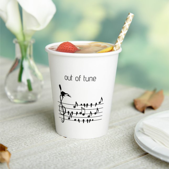 Out of Tune, toucan joining songbirds   Paper Cups (Insitu)