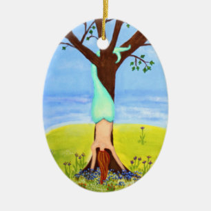 "Out Of Water" Mermaid Art Ceramic Tree Decoration