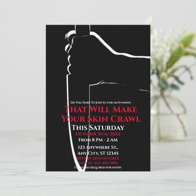 Out of your Scream Halloween Party Invitation (Standing Front)