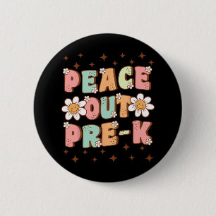 Out Pre-k Cute Groovy Last Day Of Preschool Gradua 6 Cm Round Badge