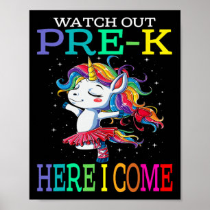 Out Pre-k Here I Come Unicorn Back To School Poster