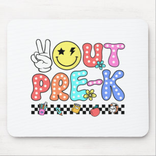 Out Pre-k School Graduation Groovy Last Day Of Sch Mouse Mat