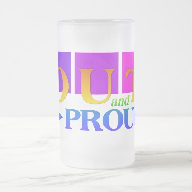 OUT & PROUD mug - choose style & colour (Center)