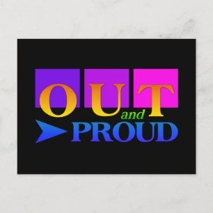 OUT & PROUD postcard, customise Postcard