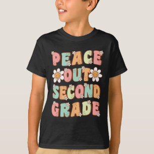 Out Second Grade Cute Groovy Last Day Of 2nd Grade T-Shirt