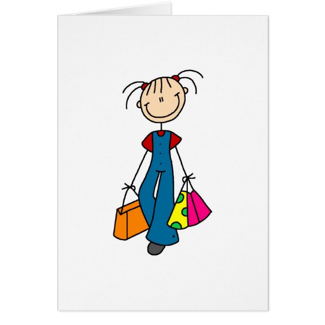 Out Shopping Stick Figure Card (Front)