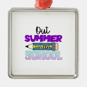 Out Summer Hello School Metal Tree Decoration