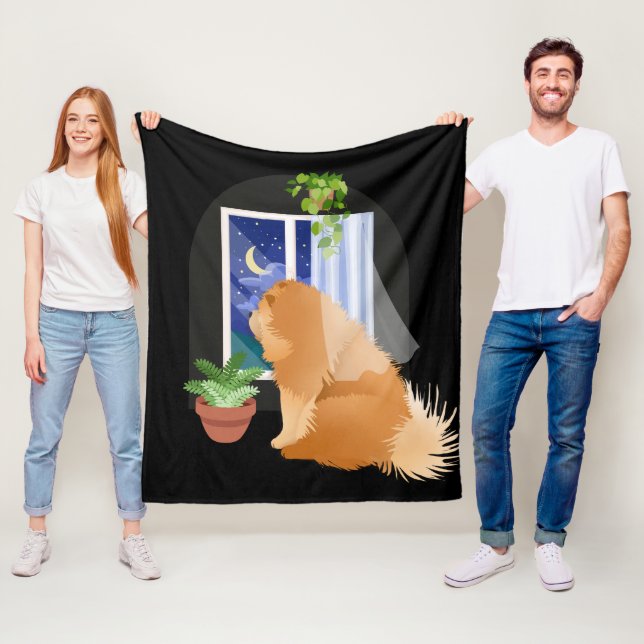  OUT THERE SOMEWHERE  Chow fleece blanket black (In Situ)