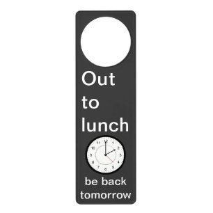Out to Lunch Door Hanger