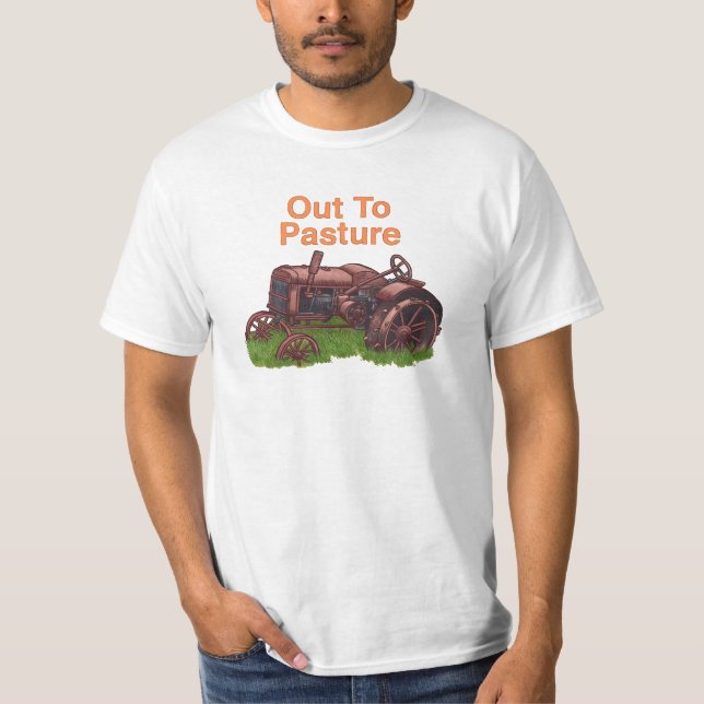 Out To Pasture Tractor Farmer t-shirt (Front)