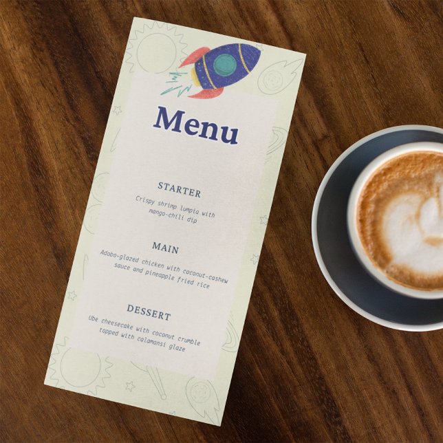 Out to space Birthday Party Menu (Creator Uploaded)