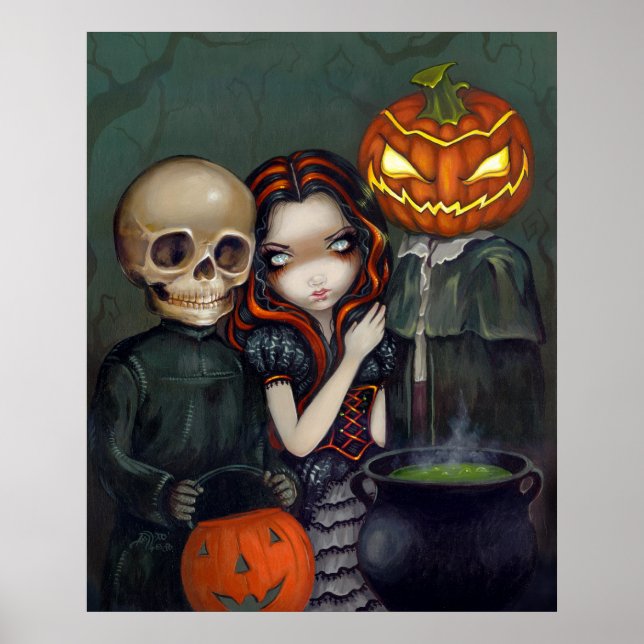 Out Trick or Treating halloween Art Print (Front)