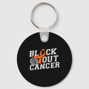 Out Volleyball Leukaemia Cancer Awareness Ribbon  Key Ring
