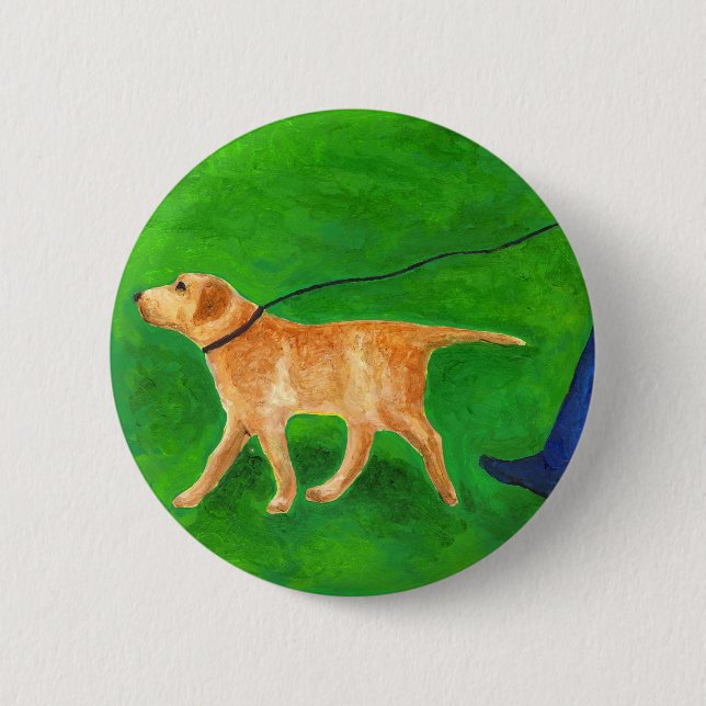 Out Walking the Dog 6 Cm Round Badge (Front)