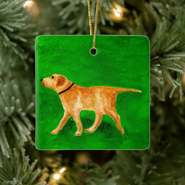 Out Walking the Dog Ceramic Ornament (Tree)