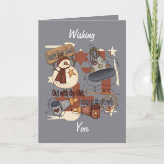 Out with the old Bring in the new Holiday Card