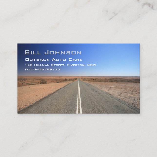 Outback Australia Road, Auto Care - Business Card (Front)