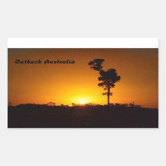 Outback Australia sunset rectangular sticker