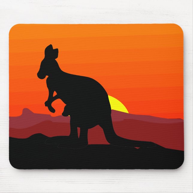 Outback Australian Kangaroo at Sunset Mouse Mat (Front)