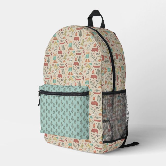 Outback Camp - sand Printed Backpack (Back Corner Right)