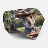 "Outback Delight: A Kangaroo Eats Aussie Meat Pie