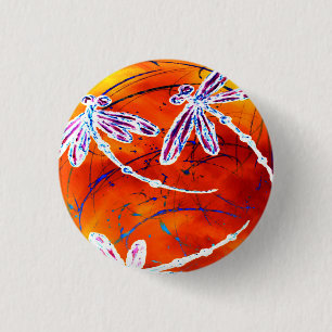 Outback Dragonfly Dance 3 Cm Round Badge