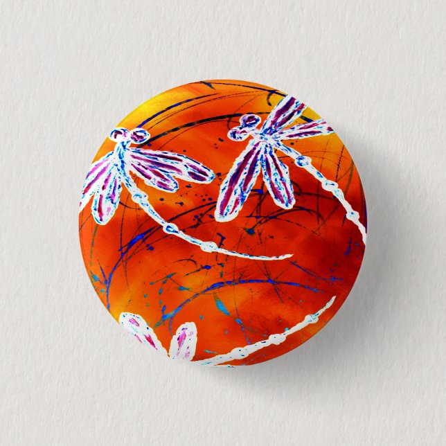 Outback Dragonfly Dance 3 Cm Round Badge (Front)