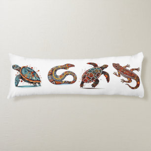  Outback Earth Spirits, aboriginal art  Body Cushion