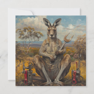 Outback Kangaroo Mechanic Father's Day Appreciate Invitation